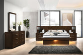 Orleans Furniture - Coaster - Jessica 5-piece Eastern King LED Bedroom Set Cappuccino - 200711KE-S5P